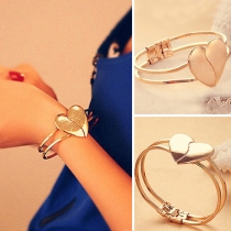 Sweet Style Double-layer Heart Alloy Bracelet