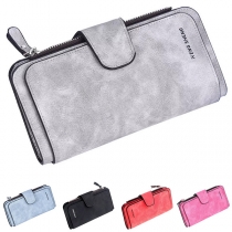 Fashion Solid Color Multifunction Wallet with Hand Strap