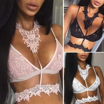 Sexy Solid Color Lace Spliced Bralette