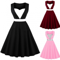 Elegant Style Sleeveless High Waist Heart-shaped Party Dress
