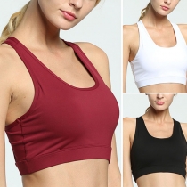 Sexy Backless Solid Color Sports Bra