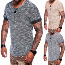 Casual Style Short Sleeve Round Neck Men's T-shirt 