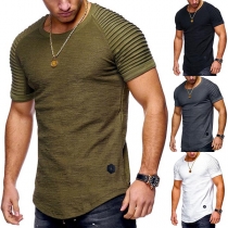 Simple Style Short Sleeve Round Neck Solid Color Men's T-shirt 