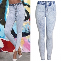 Fashion Elastic Waist Slim Fit Skinny Jeans 