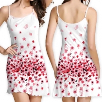 Sexy Backless Slim Fit Printed Sling Dress