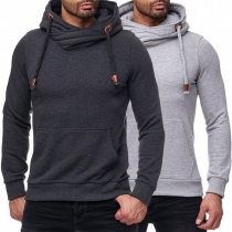 Fashion Solid Color Long Sleeve Men's Hoodies 