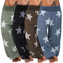 Fashion Pentagram Printed Lantern Pants