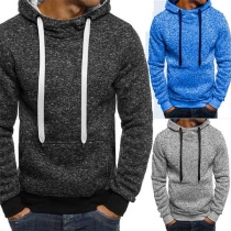 Fashion Solid Color Long Sleeve Men's Hoodie