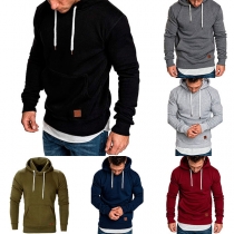 Fashion Solid Color Long Sleeve Men's Hoodie 