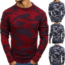 Fashion Camouflage Printed Long Sleeve Turtleneck Men's Sweater
