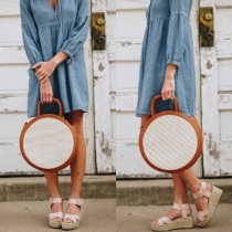 Fashion Lantern Sleeve V-neck Loose Denim Dress