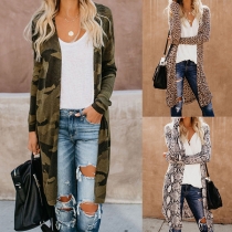 Fashion Long Sleeve Leopard Print Cardigan