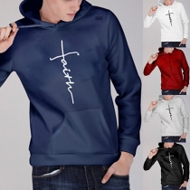 Fashion Letters Embroidered Long Sleeve Men's Hoodie