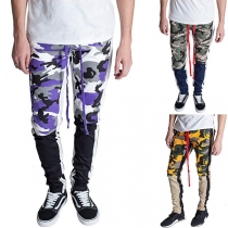 Fashion Camouflage Printed Spliced Men's Casual Pants
