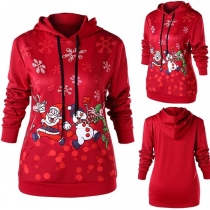 Cute Cartoon Printed Long Sleeve Casual Hoodie