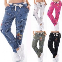 Fashion Low-waist Loose Printed Casual Pants