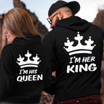 Fashion Letters Printed Long Sleeve Couple Hoodie