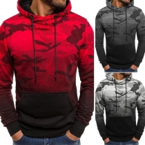Fashion Color Gradient Camouflage Printed Men's Hoodie