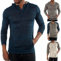 Fashion Contrast Color Long Sleeve Hooded Men's Sweatshirt