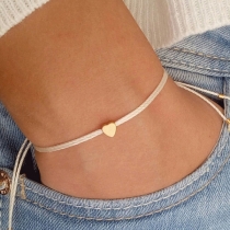 Simple Style Heart/Pentagram Braided Bracelet