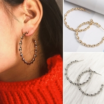 Simple Style O-shaped Alloy Earrings
