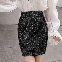 Fashion High Waist Slim Fit Sequin Skirt