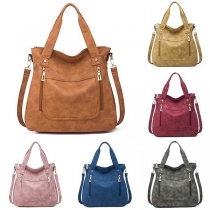 Fashion Solid Color Multi-function Canvas Handbag 