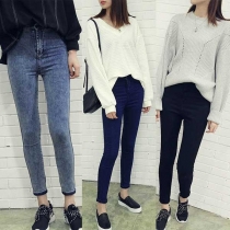 Fashion High Waist Slim Fit Stretch Jeans 