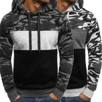 Fashion Contrast Color Camouflage Printed Men's Hoodie 