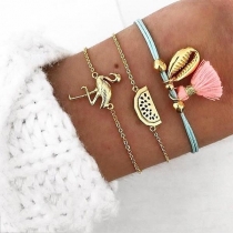 Fashion Shell Tassel Pendant Bracelet Set 3 pcs/Set