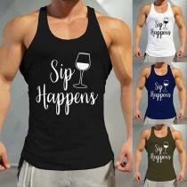 Fashion Letters Printed Men's Tank Top