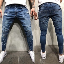 Fashion Middle-waist Ripped Men's Jeans