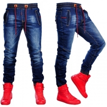 Fashion Elastic Waist Men's Jeans