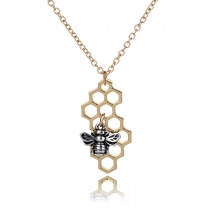 Fashion Hollow Out Honeycomb Pendant Necklace