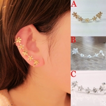 Fashion Rhinestone Inlaid Alloy Ear Clips