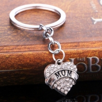 Fashion Peach Heart Shaped Letters Carved Key Ring