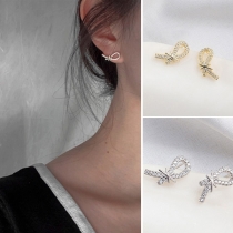 Fashion Rhinestone Knot-shaped Stud Earrings