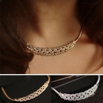 Fashion Rhinestone Inlaid Alloy Choker Necklace