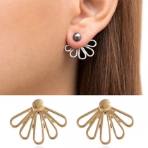 Simple Style Hollow Out Petal Shaped Stud Earrings