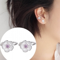 Fresh Style Cherry Blossom Shaped Stud Earrings 