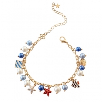 Fashion Star&Fish&Pearl Pendant Bracelet 