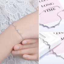 Fresh Style Rhinestone Inlaid Alloy Bracelet