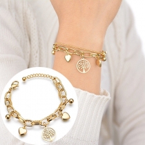Fashion Heart&Life Tree Pendant Bracelet