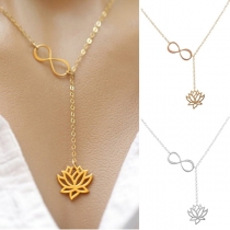Fashion Lotus Flower Pendant Alloy Necklace