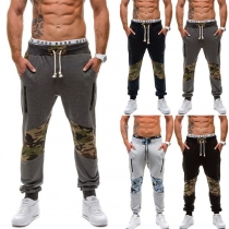 Fashion Camouflage Printed Spliced Men's Casual Pants