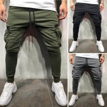 Fashion Soldi Color Side-pocket Men's Casual Pants 
