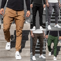 Fashion Soldi Color Side-pocket Men's Casual Pants