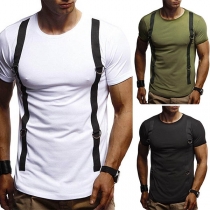 Casual Style Short Sleeve Round Neck Men's T-shirt
