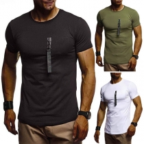Fashion Solid Color Short Sleeve Slim Fit Men's T-shirt 