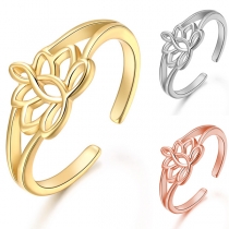 Fashion Lotus Flower Shaped Open Ring
